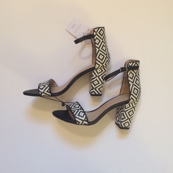 Zara woven ankle strap heels/sandals